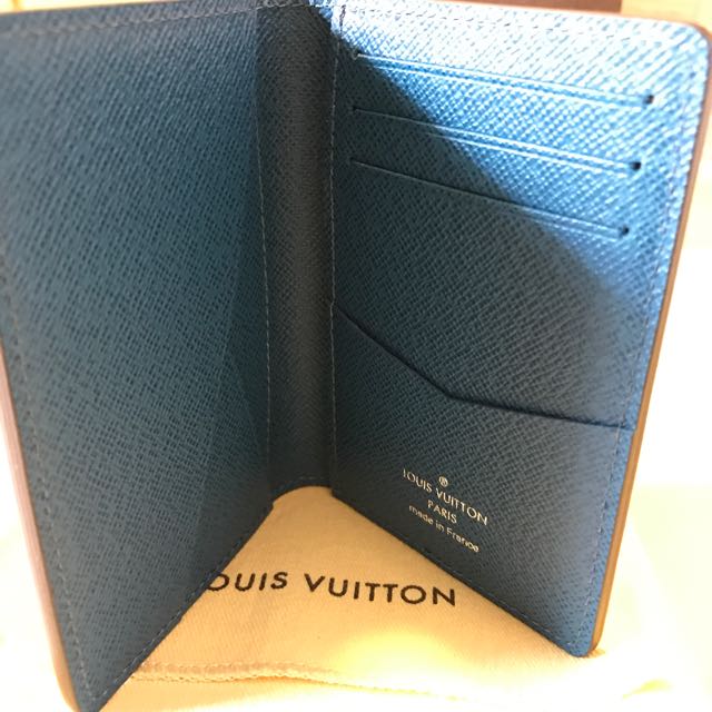 Pocket organizer leather small bag Louis Vuitton Blue in Leather - 24536591