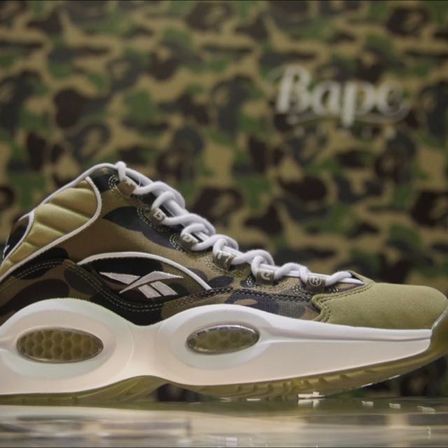 BAPE X Reebok Iverson Question Collaboration Men s Fashion Footwear Sneakers on Carousell