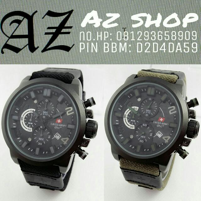 Jam Tangan Pria Swiss Army SA 6015 Kanvas Chronograph Kw super