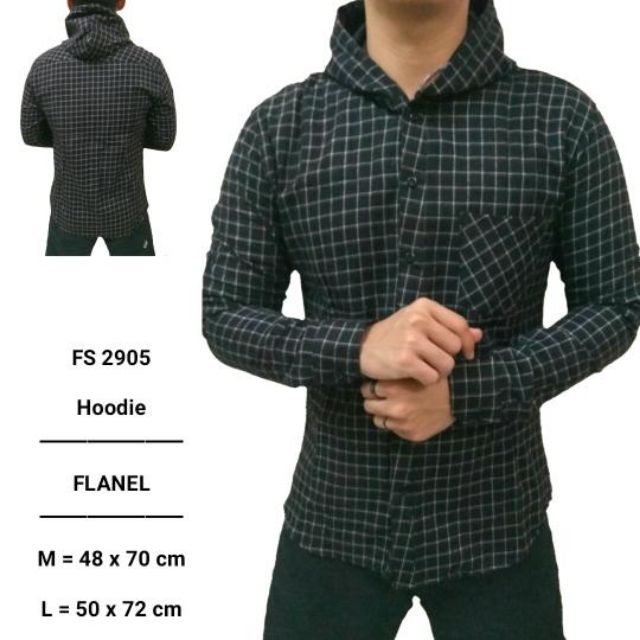 Kemeja Flanel Hoodie Topi Kupluk 2905 Pria Cowok Hitam Putih Kotak2 Olshop Fashion Olshop Pria Di Carousell