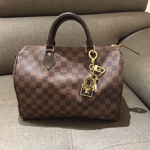 Authentic LV speedy 30 with authentic LV charm, Luxury, Bags