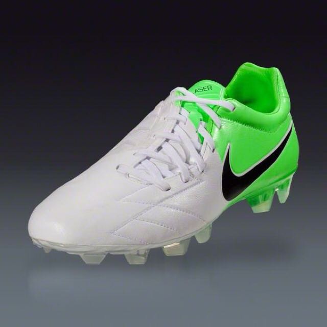 white and green nike football boots