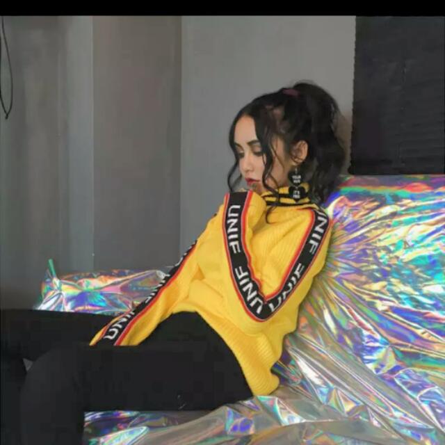 UNIF yellow jumper turtle neck mock neck knitted sweater