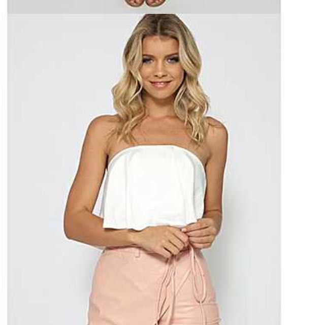 white flowy tube top