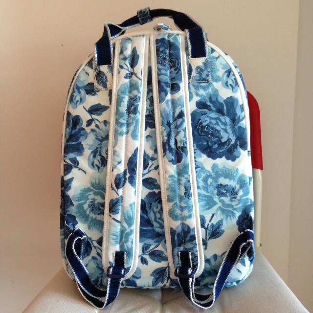 BN Authentic Cath Kidston Peony Blossom Multi Pocket Backpack Blue 19 Luxury Bags Wallets on Carousell
