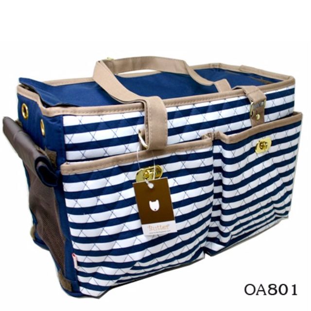 Light Pet Carrier Dog Bag Tas Kucing Blue Stripes Pet Supplies On