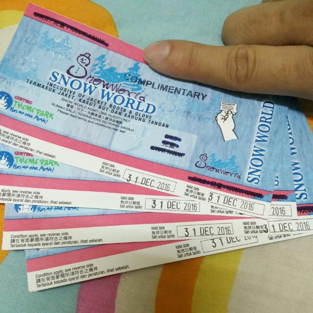 Snow World Genting Voucher, Tickets & Vouchers, Vouchers on Carousell