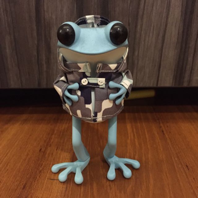 APO Frogs Rainy Monday by twelveDot Blue Rain Coat camouflage