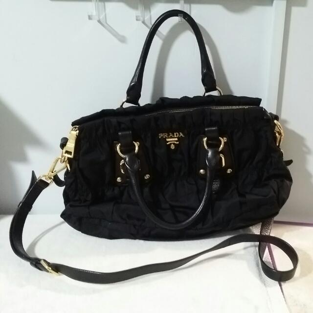 prada black canvas bag