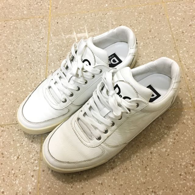 D\u0026G White Sneakers Shoes, Men's Fashion 