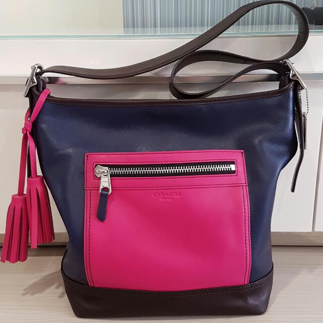 EUC Authentic Coach Legacy Colorblock Full Leather Duffle Shoulder Bag ...
