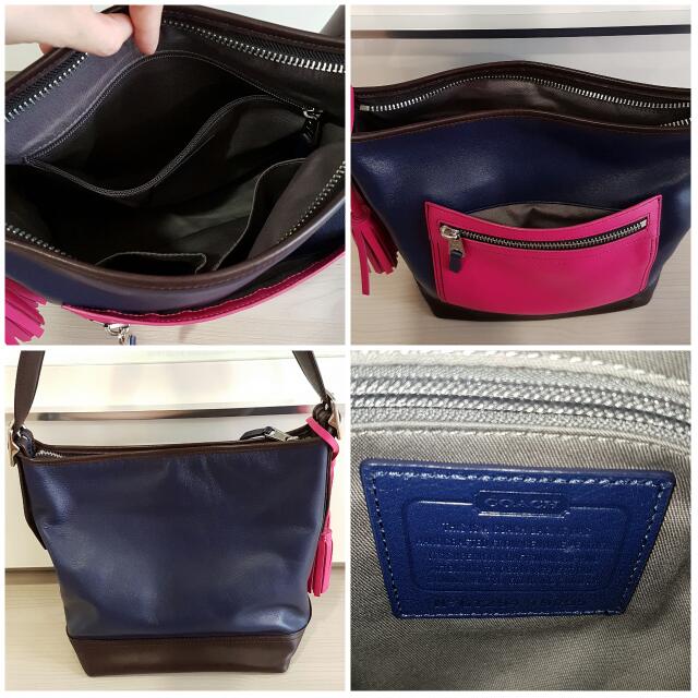 EUC Authentic Coach Legacy Colorblock Full Leather Duffle Shoulder Bag ...