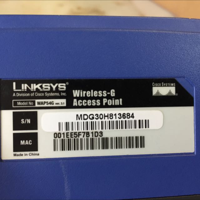 Linksys WirelessG Access Point With SES, Computers & Tech, Parts