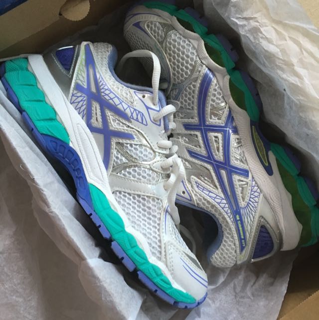 Original ASICS GEL Nimbus 16 White Periwinkle Mint Womens 574