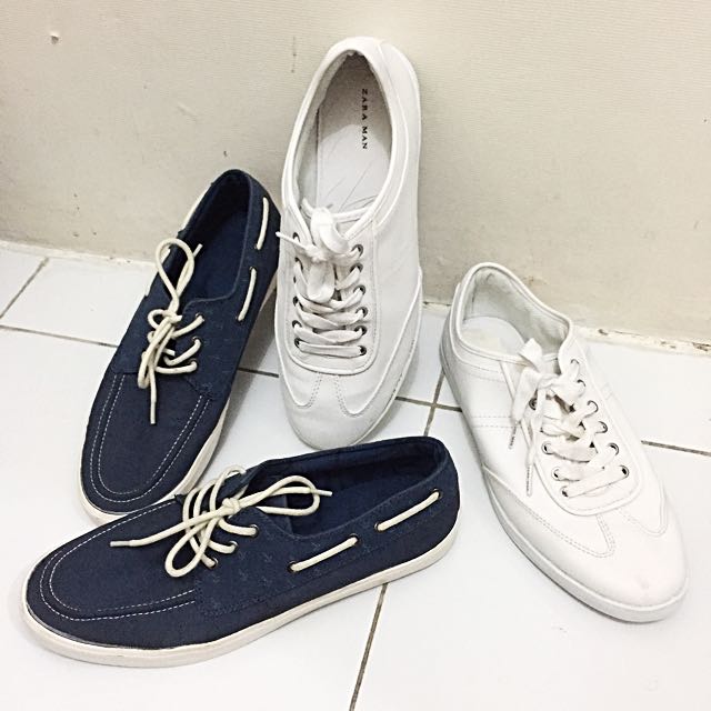 2 Pairs Zara Men Pull Bear Shoes Size 43 Fesyen Pria Sepatu Di Carousell