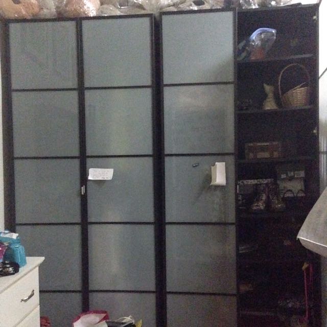 2 X Double Door Shelved Wardrobe Furniture Shelves Drawers On