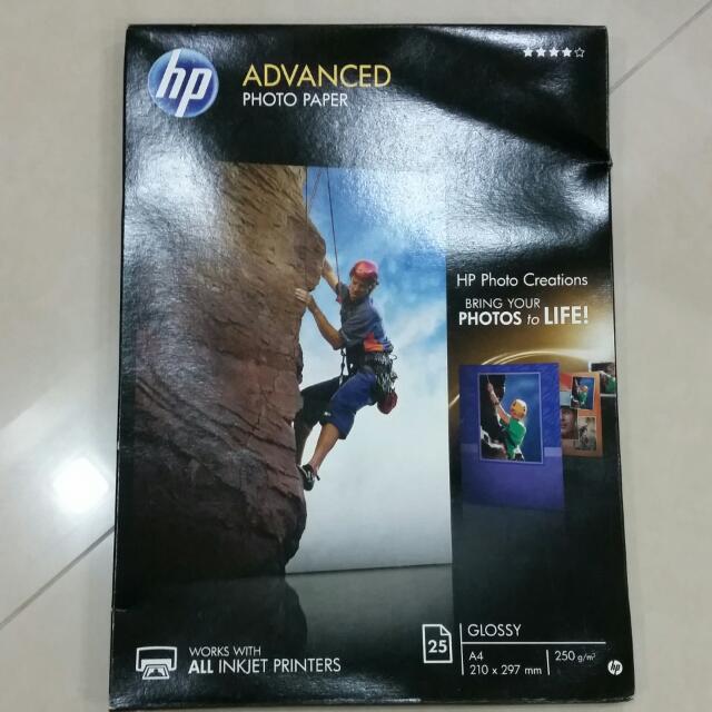 Hp Advanced Photo Paper A4 Size Glossy, Electronics, Computers on Carousell