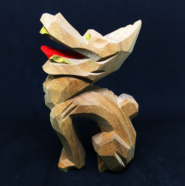 奈良の一刀彫 鎌田麦風氏作 古董收藏 收藏品在旋轉拍賣