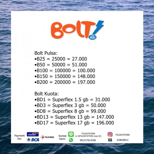 Paket Data Kuota Internet Pulsa Bolt Murah Telepon Seluler Tablet Di Carousell