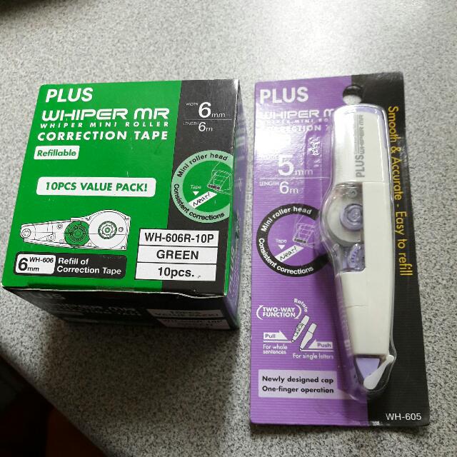 Whisper Plus Correction Tape Refill Books Stationery Stationery On Carousell