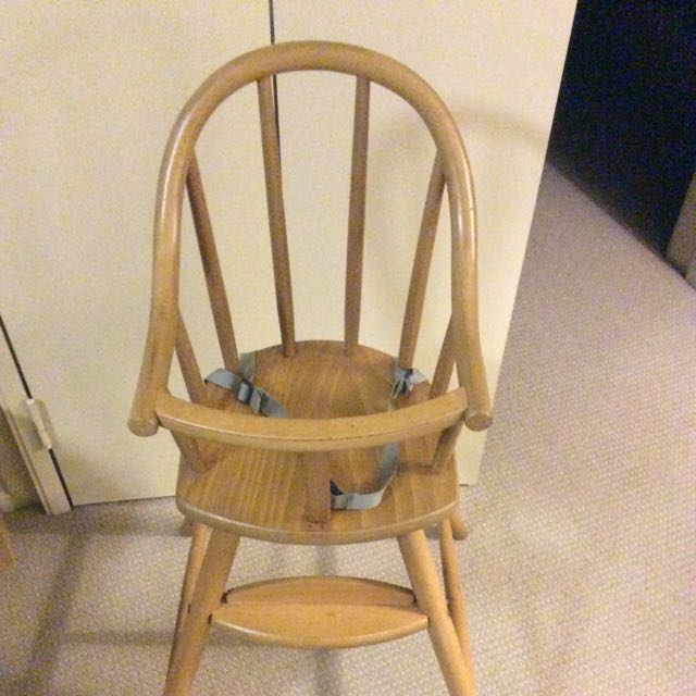 Wooden High Chair With Straps Babies Kids Others On Carousell