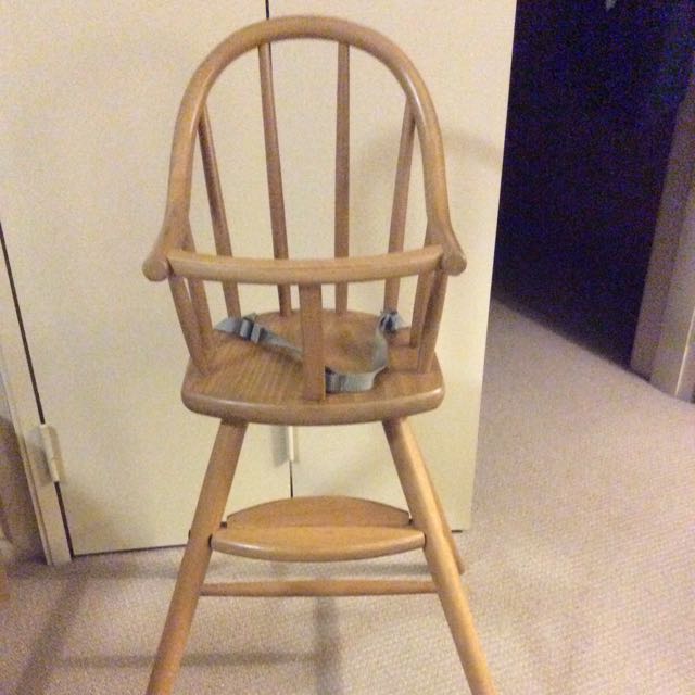 Wooden High Chair With Straps Babies Kids Others On Carousell