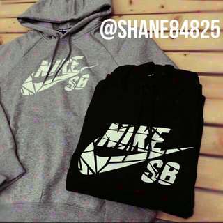 NIKE SB ICON GRIPTAPE  HOODIE 黑 灰 裂字 爆裂紋 幾何 帽t 帽Tee 連帽tee 刷毛 保暖 情侶