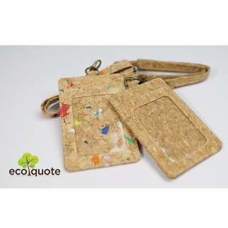 EcoQuote Lanyard with Nametag Handmade Cork Material