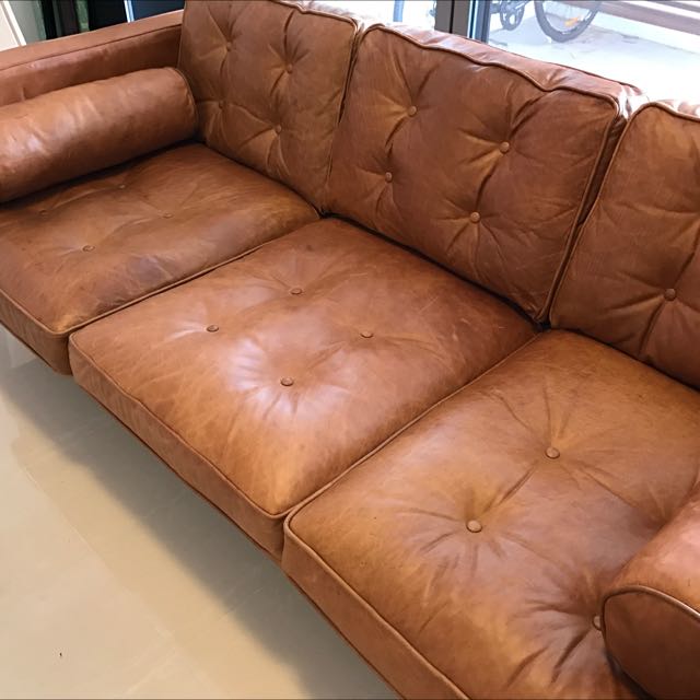 Freedom Copenhagen 2 5 Seat Leather Sofa Home Furniture