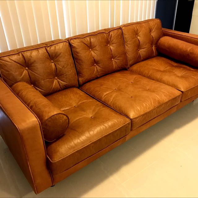 Freedom Copenhagen 2 5 Seat Leather Sofa Home Furniture