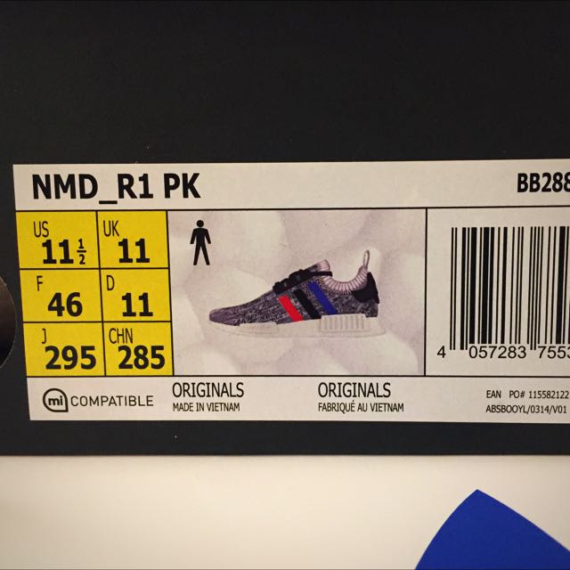 IN STOCK adidas NMD R1 PK Tricolour White Grey Men s Fashion