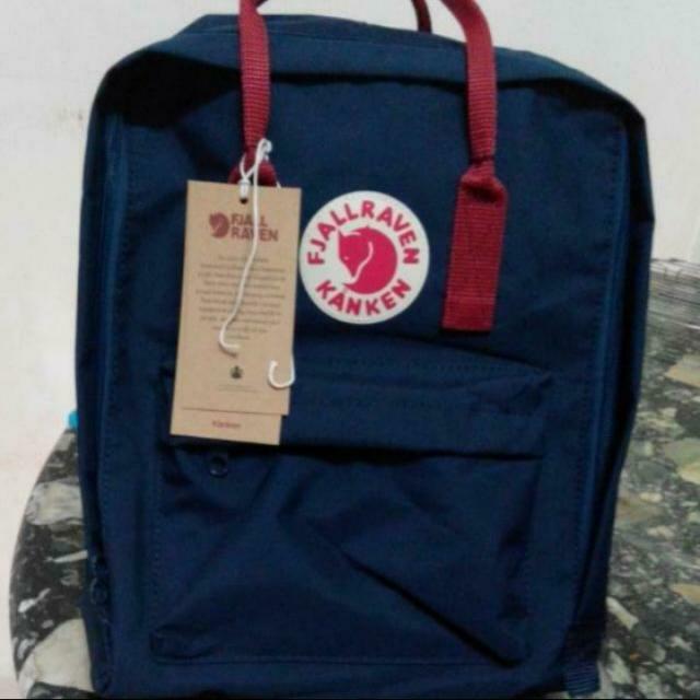 fjallraven kanken blue and red