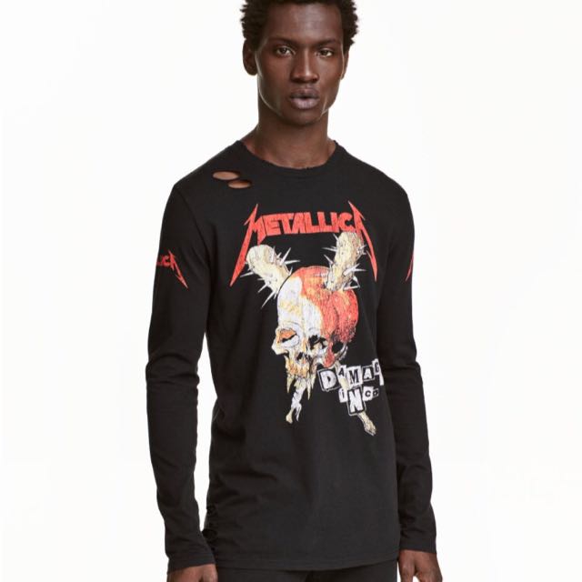 distressed long sleeve tee