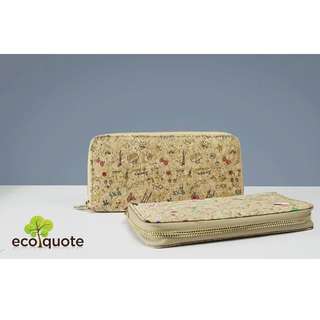 EcoQuote Zip Up Long Wallet Handmade Cork Material