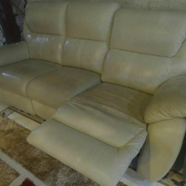 3 Seater Leather Sofa 2 Seats Can Recline
