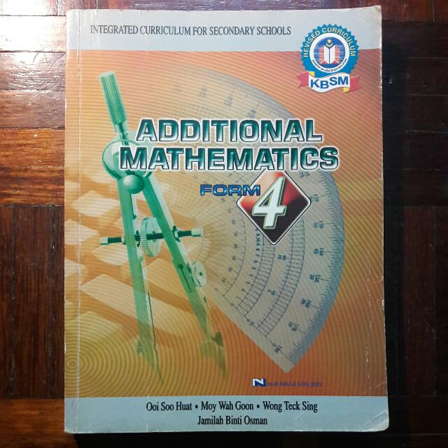 Additional Mathematics Form 4 Textbooks On Carousell