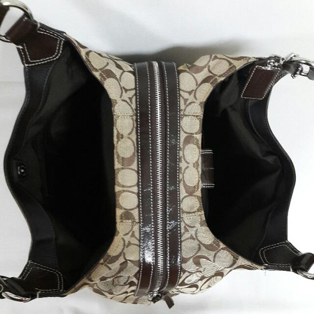 COACH Bag Coach Signature Soho Lynn Hobo Khaki Shoulder Bag F15083