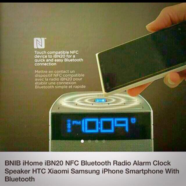 Bnib Wireless Ihome Bluetooth Radio Alarm Clock Speaker Ibn20 Nfc Furniture Others On Carousell