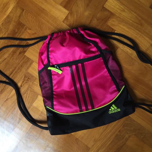 pink adidas drawstring bag