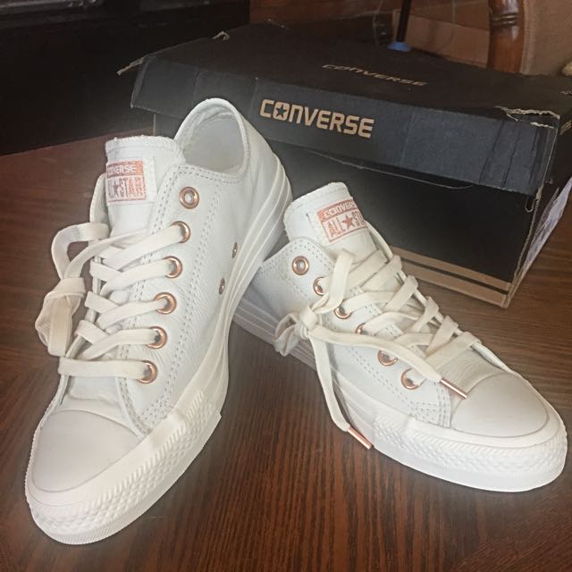 Converse Ctas Low Leather Egret Rose Gold Women's Fashion, Footwear, on Carousell