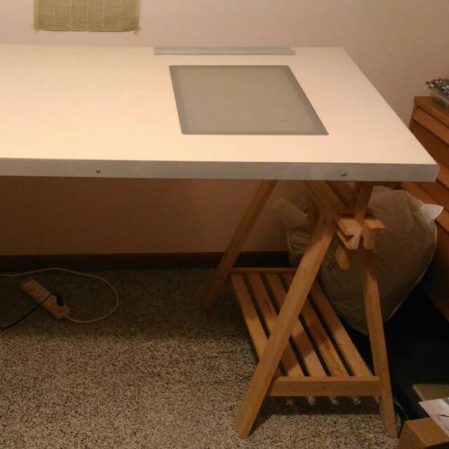 Ikea drafting table clearance with light box