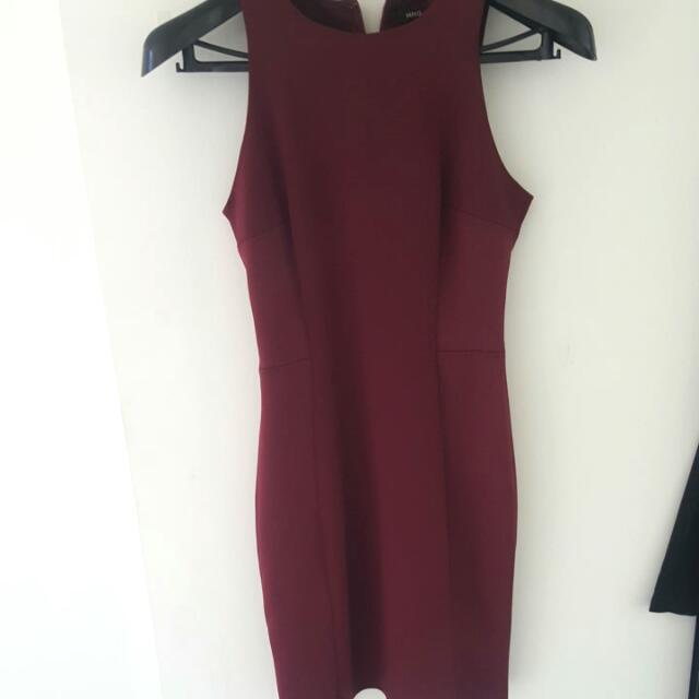 Mng Suit Wine Coloured Dress Women S Fashion Clothes On Carousell