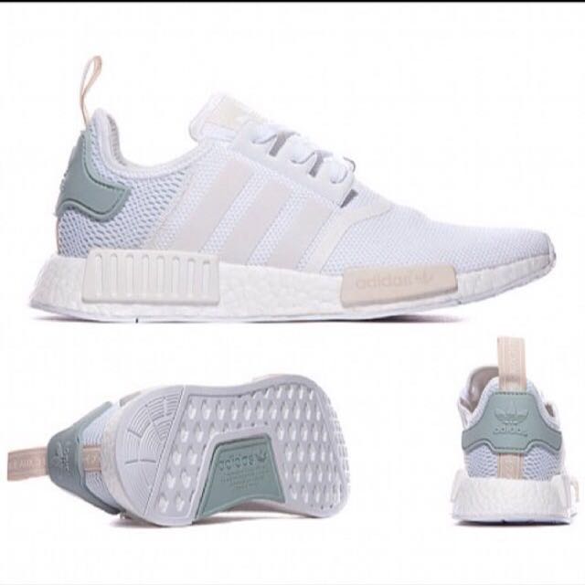Landmand barm At give tilladelse WTB/Looking For Adidas NMD R1 White/Tactile Green Size UK6.5, Women's  Fashion, Footwear, Sneakers on Carousell
