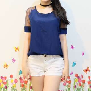 Zara Look Alike Navy Tille Top