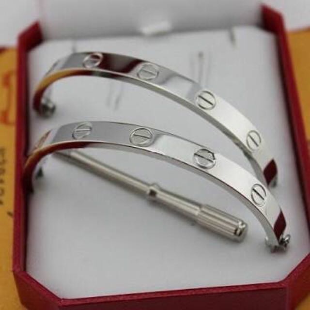 cartier love bracelet silver screw