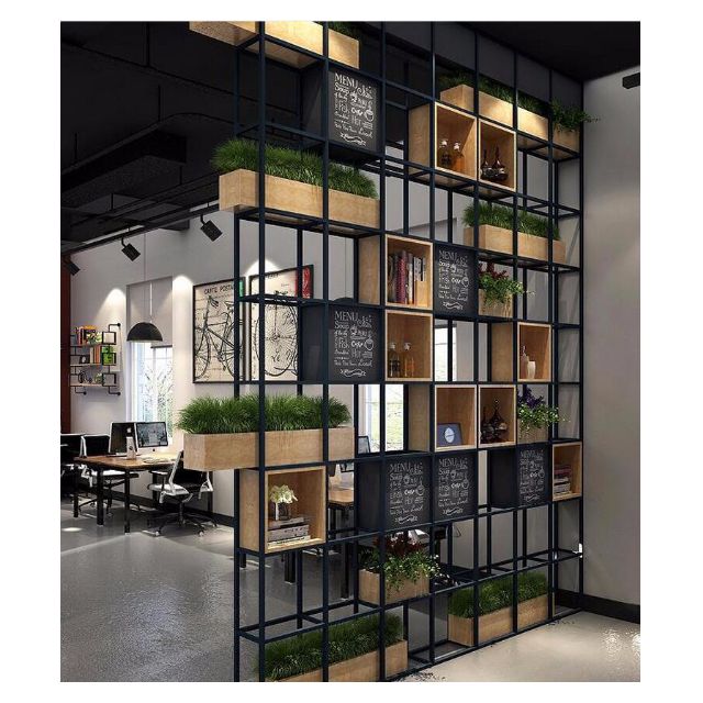 Wrought iron outlet display shelves
