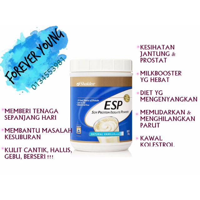SHAKLEE ESP mixed soy protein isolate powder with vanilla flavour