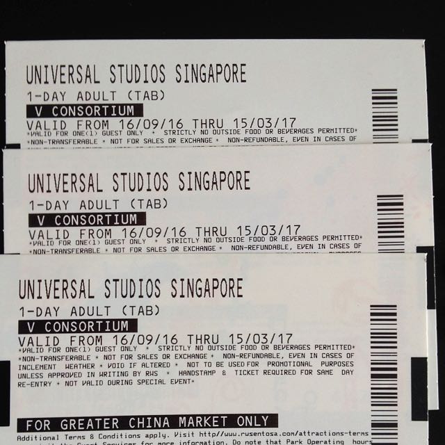 Universal Studios Singapore Tickets Entertainment Attractions On Carousell