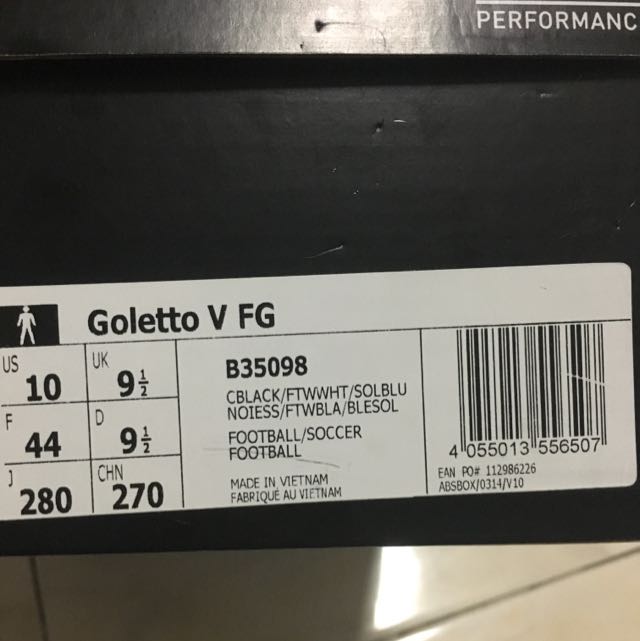 Goletto V FG Black Adidas Soccer Shoe Brand New