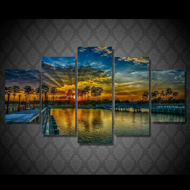 Hd Printed Nebo Oblaka Park Prud Derevya Painting Canvas Print Room Decor Print Poster Picture Canvas Furniture Home Decor On Carousell